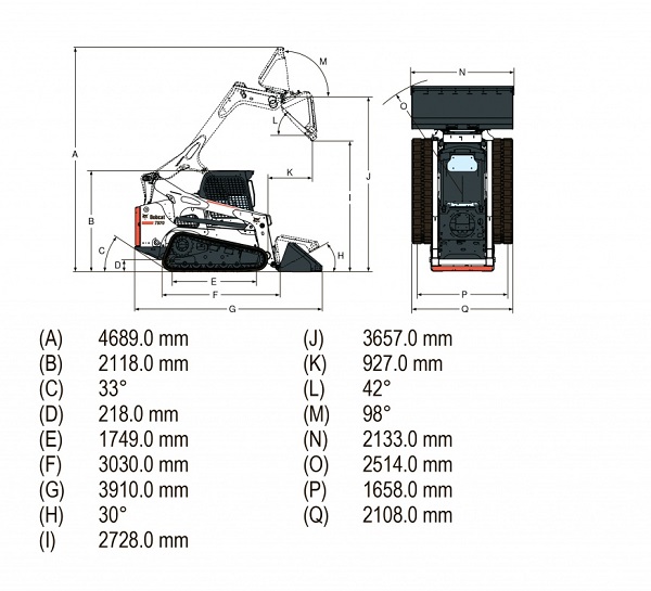 Габариты Bobcat T870